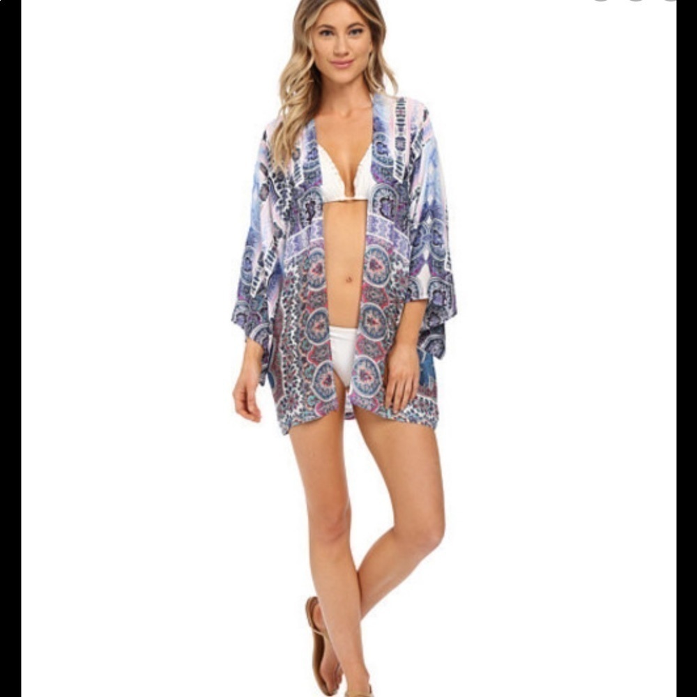 Nanett Lepore Paros Paisley Cover-Up Kimono T154